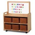 Kast B90 x D40 x H104 cm Esdoorn met Spiegel, Whiteboard en 6 Manden Tangara Groothandel voor de Kinderopvang6